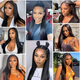 Pre-Plucked 13x4 Lace Front Wig – 100% Human Hair, Straight, 150% Density