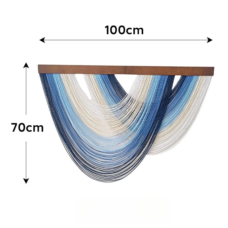 1pcs Wooden Arc-shaped Decorative Tapestries,  Home Living Room Wall Hangings, Hand-woven Decorative Tapestries