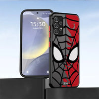 Marvel Spider Man Logo Phone Case for Samsung Galaxy A56 A21s A35 A26 A22 A25 A71 A72 A24 A34 A36 Black Edge