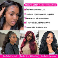 Straight Human Hair Wigs HD 13x4 13x6 Lace Frontal Wig Pre Plucked Brazilian Remy HD Lace Front Wig For Women 180 Density