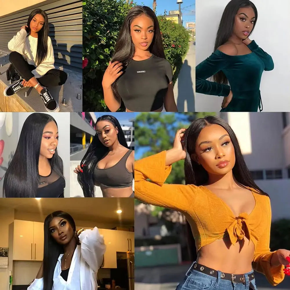 250 Density 40 42 Inch Straight Lace Front Human Hair Wigs 13x4 13x6 HD Lace Frontal Wig Remy Glueless Straight Human Hair Wigs