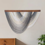 1pcs Wooden Arc-shaped Decorative Tapestries,  Home Living Room Wall Hangings, Hand-woven Decorative Tapestries