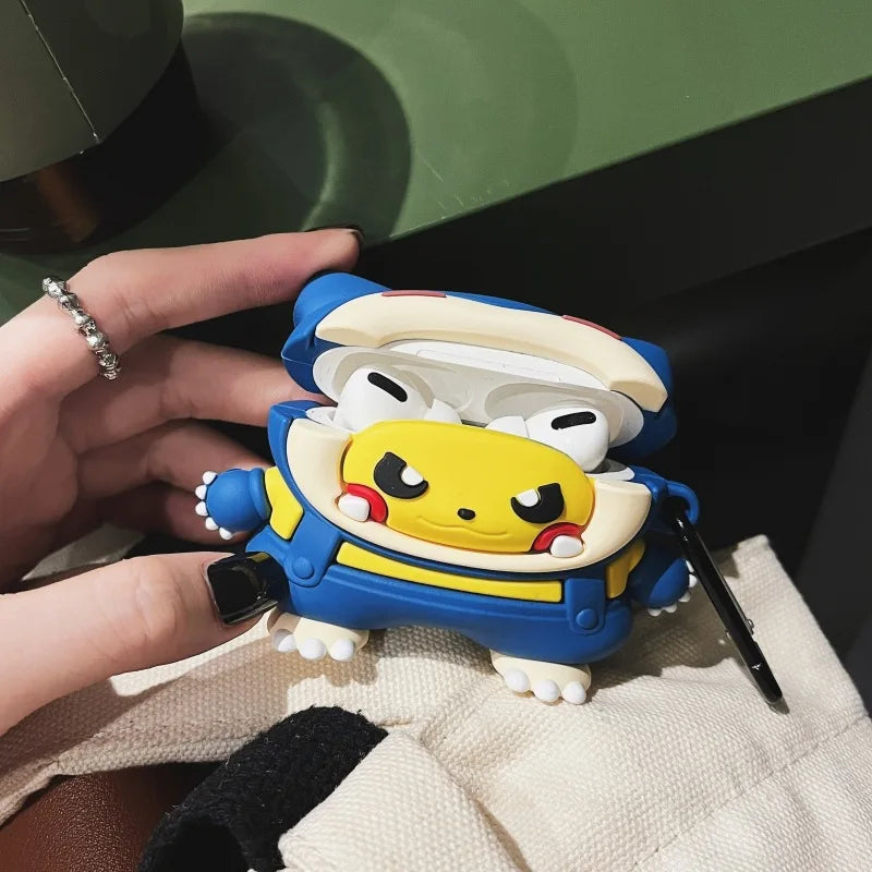 For Airpods Pro 3 Case 2025,3D Pokemon Ball Snorlax Earphone Silicone Cover For Airpods Pro 2 4 3 2 1 Case Cover Funda