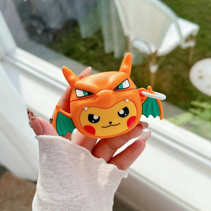Cartoon Pikachu Cosplay Charizard Earphone Case for Airpods 4 1 2 3 Protective Shell for Airpods Pro 2 Bluetooth Headset Cover