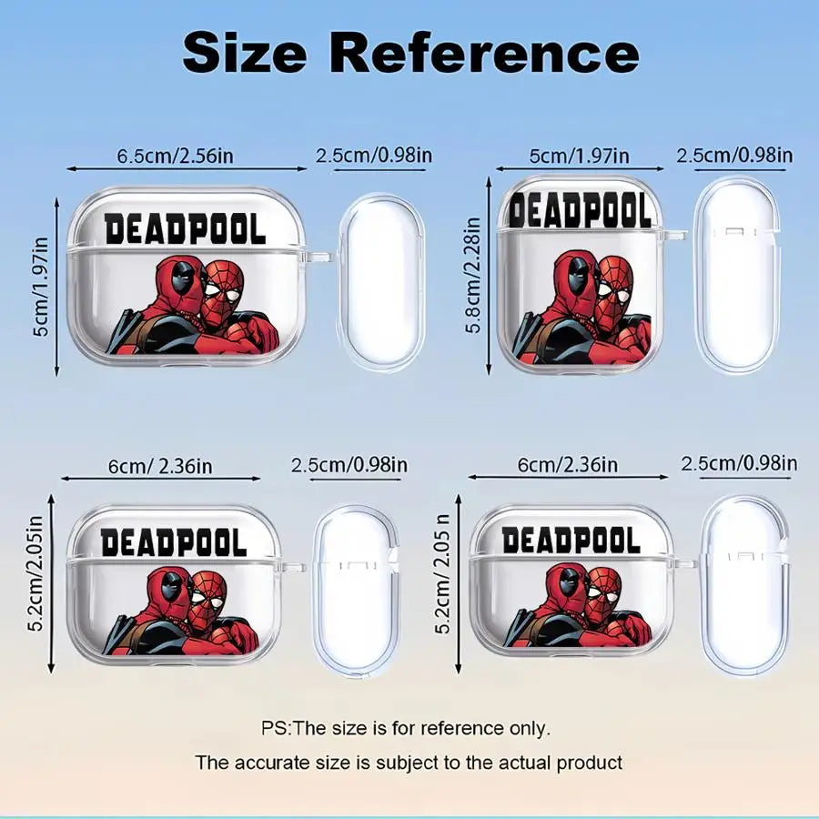 Case For Airpods 2 Pro 1 Pro3 4 3 Pro2 Clear Earphone Cases Cover Marvel Deadpool Spiderman