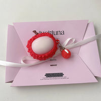 Fun Summer Stereoscopic Red Lychee Pendant Shockproof Protective Earphone Cover Case for AirPods 1 or 2 3 4 Pro 2