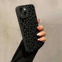 Black Print Leopard Graphic Phone Case For iPhone 17 16 15 14 13 12 11 Pro Max XS XR 7 8 Plus 16E Shockproof Soft Silicone Cover