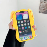 Kawaii 3D Plush Ears Cute Cartoon Pikachu Soft Silicone Phone Case For iPhone 16 15 14 13 12 Pro Max Shockproof Protective Cover