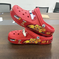 Disney Lightninged Mcqueens Pixar Hole Slippers Cartoon Solid Waterproof Slippers Fit Outdoor Sandals Breathable EVA Shoes Gift