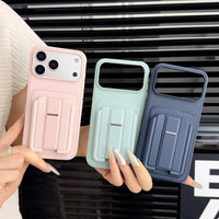 Luxury YC1 Credit Card Slots with Rotating Holder Phone Case for iPhone 17 Air 16 15 14 Plus 13 Pro Max Shockproof Bumper Cover