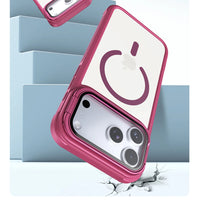 For Magsafe Glass Lens Protection Holder Phone Cases For iPhone 17 16 15 14 13 12 11 Pro Max Plus Air Shockproof Magnetic Cover