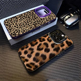 Leopard Print Pattern Electroplate Silver IMD Phone Case For iPhone 16 15 Pro Max 16E 7 8 Plus 14 13 12 11 Pro X XS XR SE2 Cover