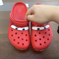 Disney Lightninged Mcqueens Pixar Hole Slippers Cartoon Solid Waterproof Slippers Fit Outdoor Sandals Breathable EVA Shoes Gift