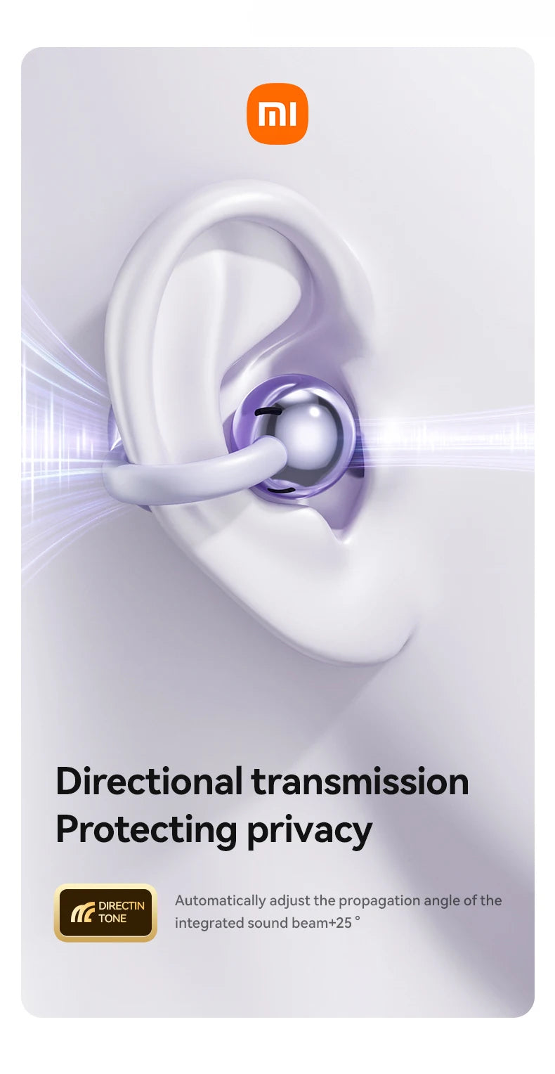 XIAOMI Mijia Wireless Earphone Open Ear M91 Ear Clip ENC Headset Bluetooth 5.4 HD Call Touch Control Headphone for Android iOS