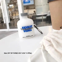 Anti-Fall Vodka Earphone Case Dustproof Silicone Bluetooth Headphone Protective Case Washable Mini for AirPods 4/3/2/1/Pro/Pro2