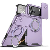 Rotating Flip Full Lens Protection Magnetic Stand Phone Case For iPhone 17 Pro Max 17Pro Air Dual Layer Protection Armor Cover