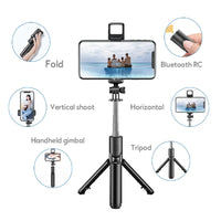 FANGTUOSI Selfie Stick Tripod Extendable Wireless Bluetooth Remote Portable Smartphone Tripod Stand Mount For iOS Android Phone