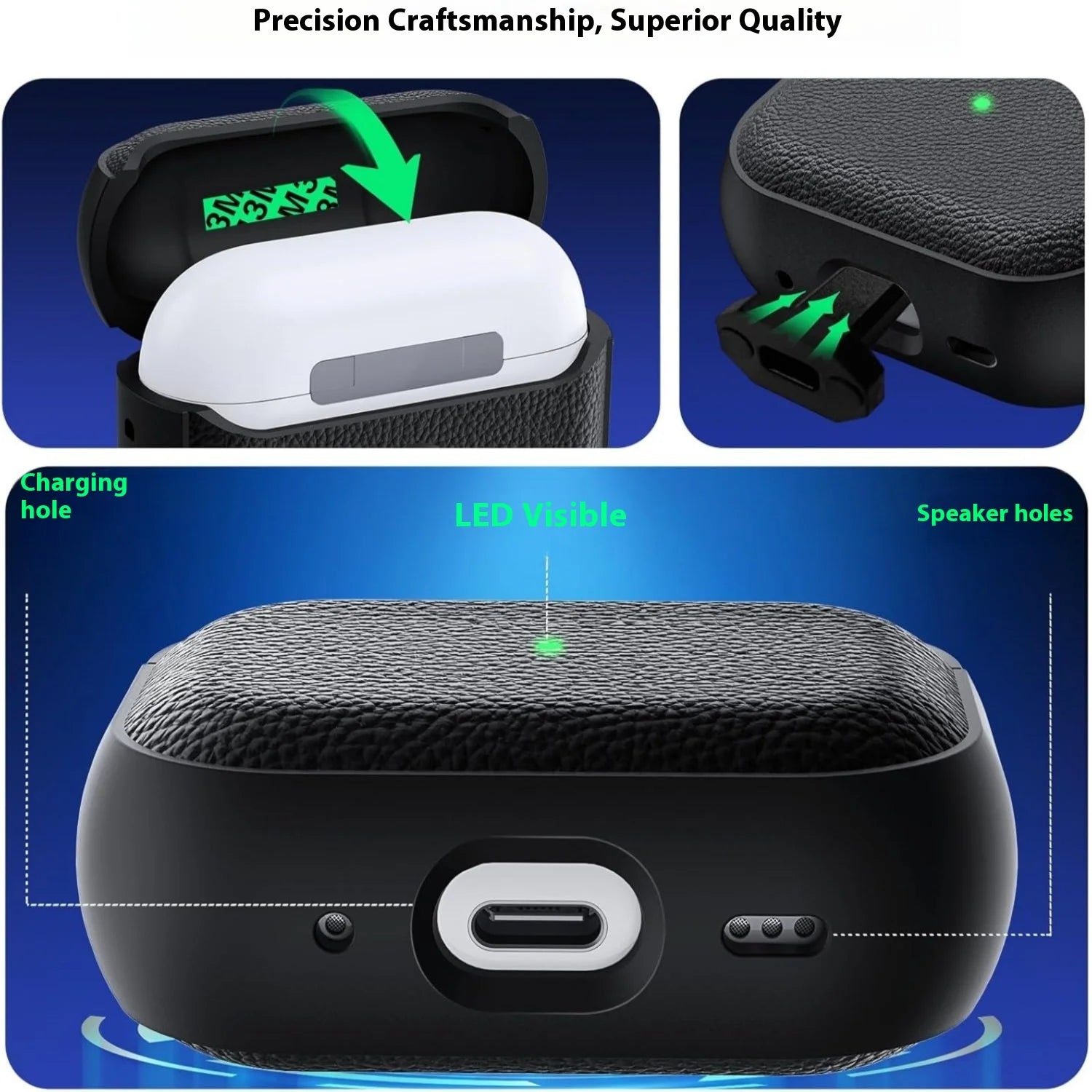 2025 Capa For AirPods Pro 3 Case Soft TPU Leather Design Protective Cover For AirPods 4 3 2 1 Pro 2 Pro2 Pro3 Cases With Lanyard