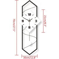 Swing Quartz Silent Wall Clock Metal Modern Wall Clock Large Pendulum Wall Clock Home Decor Clock with Hook