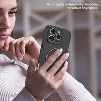 Bracket Holder Magnetic Phone Case for iPhone 16 15 14 13 12 11 Pro Max Plus 16e Matte Armor Kickstand Holder Back Cover Fundas