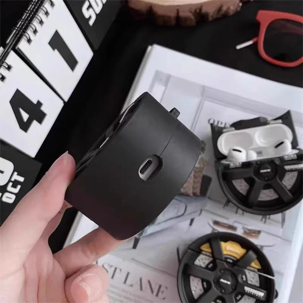 Creative 3D Car Tires Shape Case For AirPods 1 2 4 3 Airpod Pro 2 Bluetooth Earbuds Charging Box Protective Earphone Case Cover