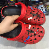 Marvel Summer New Adult Spiderman Hole Shoes Cute Breathable Indoor Outdoor Beach Cartoon Anti-Slip Sandals Slippers Gifts