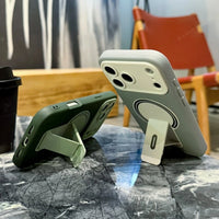 New Magnetic Stand Phone Case For iPhone 17 Air 13 11 12 14 15 16 Pro Max Plus Magsafe Official Wireless Charge Protector Cover