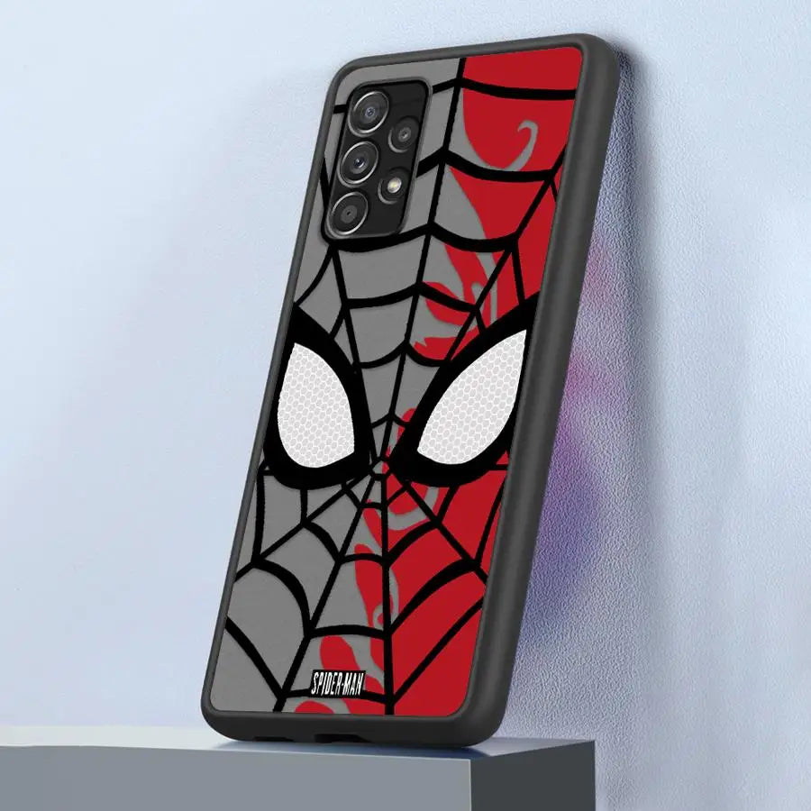 Marvel Spider Man Logo Phone Case for Samsung Galaxy A56 A21s A35 A26 A22 A25 A71 A72 A24 A34 A36 Black Edge