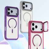 For Magsafe Glass Lens Protection Holder Phone Cases For iPhone 17 16 15 14 13 12 11 Pro Max Plus Air Shockproof Magnetic Cover