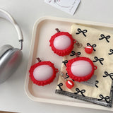 Fun Summer Stereoscopic Red Lychee Pendant Shockproof Protective Earphone Cover Case for AirPods 1 or 2 3 4 Pro 2