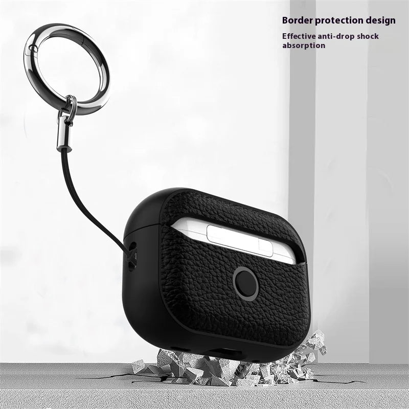 2025 Capa For AirPods Pro 3 Case Soft TPU Leather Design Protective Cover For AirPods 4 3 2 1 Pro 2 Pro2 Pro3 Cases With Lanyard