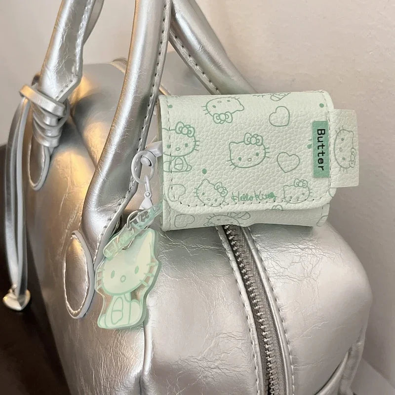 Cute Cartoon Sanrio Hello Kitty Leather Bag Earphone Case For AirPods 4 1 2 3 2021 Pro Wireless Bluetooth Headset Headphone Bag