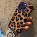 Leopard Print Pattern Electroplate Silver IMD Phone Case For iPhone 16 15 Pro Max 16E 7 8 Plus 14 13 12 11 Pro X XS XR SE2 Cover