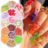 Mixed 3D Fruit Polymer Clay Nail Art Slices