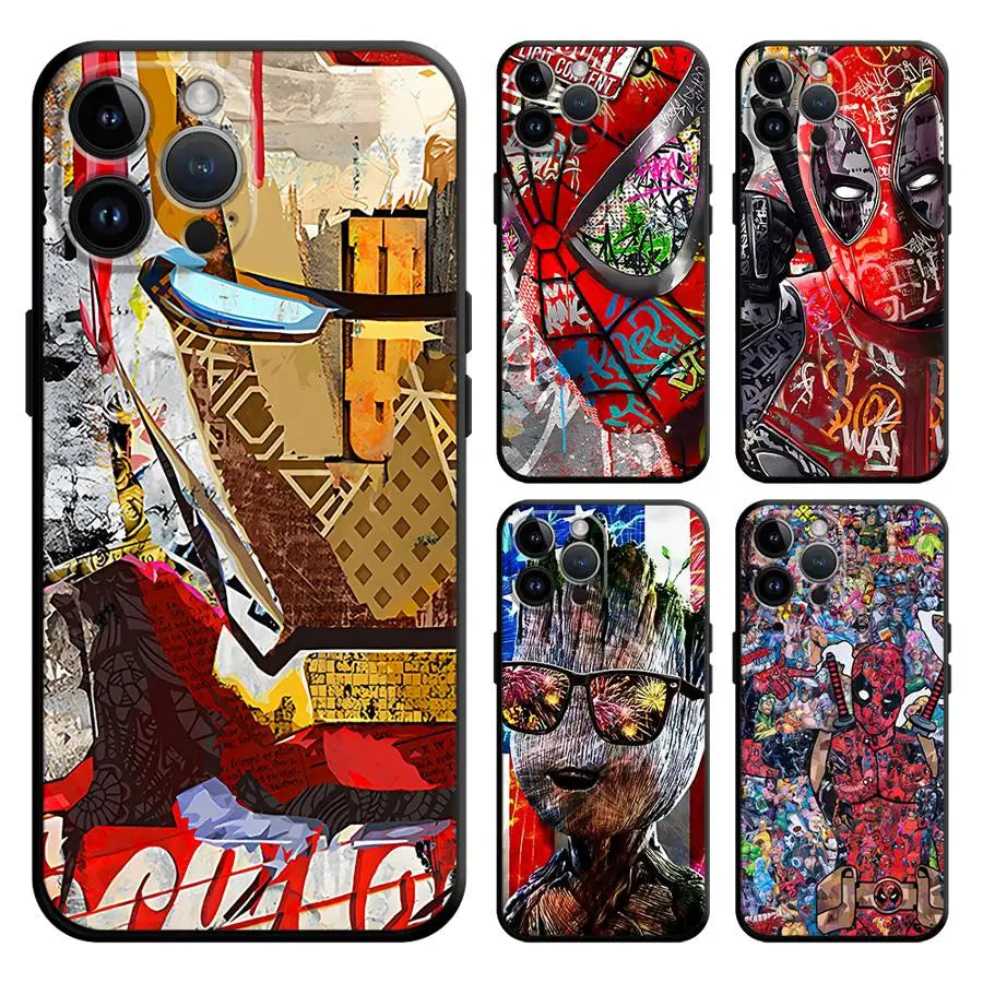 Funda Phone Cover Phone Case for Apple iPhone 14 12 Air 11 16 17 Pro Max 13 XR XS MAX 15 Pro 7 8 Groot Marvel Avengers Iron Man