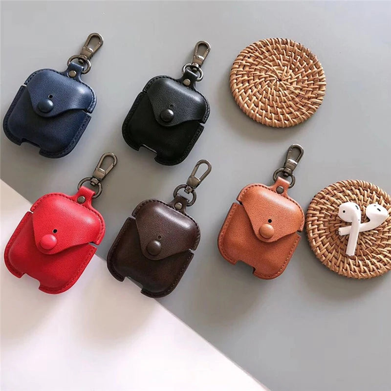 Luxury 3D Leather AirPods Case for AirPods 1 & 2