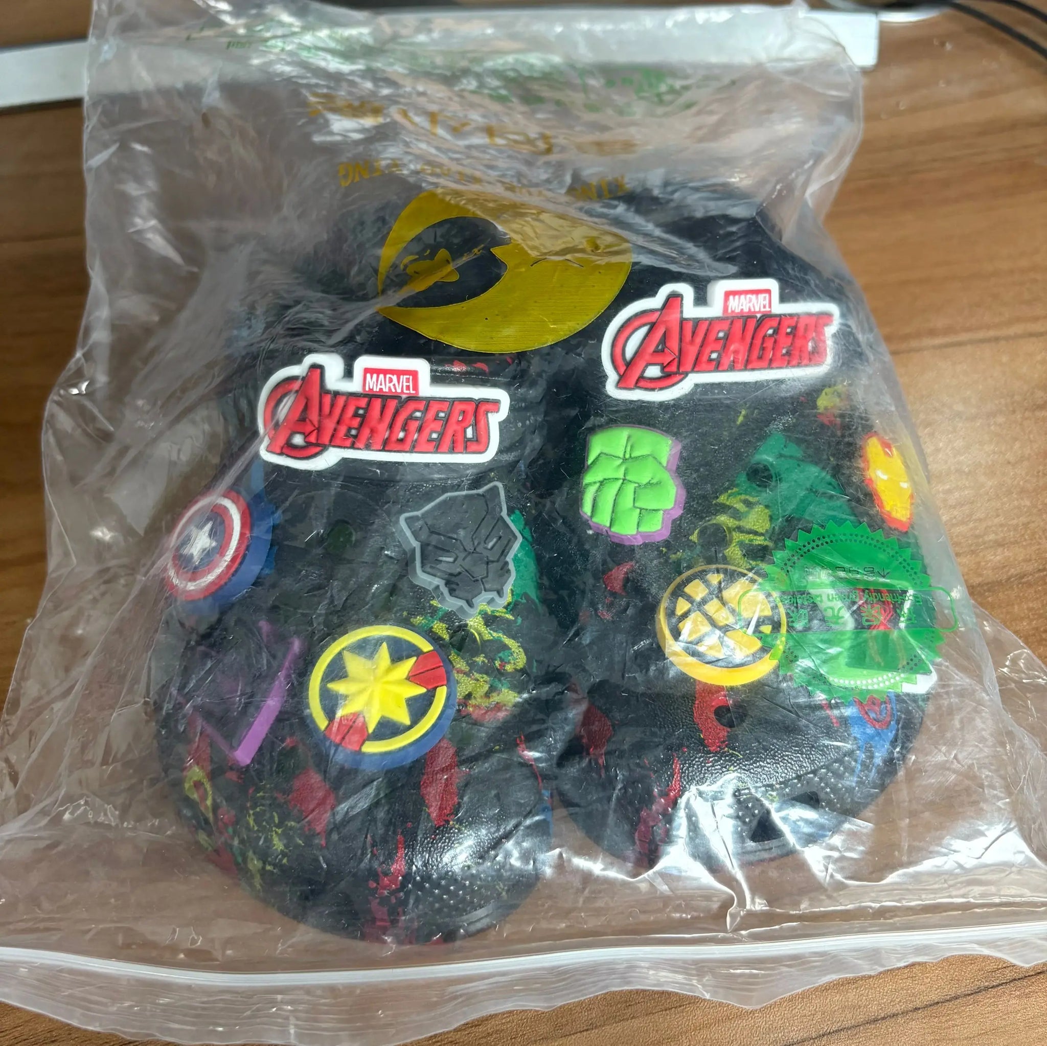 Marvel The Avengers Kids Sandals Black Eva Slippers For Boys Home Beach Summer Comfortable Anime Hole Design Children'S Shoes