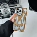 Fashion Matte 3D Hollowed Flame Phone Case For iphone 17 Air 16 Pro Max 15 Plus 14 13 12 11 Electroplated Soft Back Cover capa