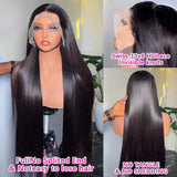 250 Density 40 42 Inch Straight Lace Front Human Hair Wigs 13x4 13x6 HD Lace Frontal Wig Remy Glueless Straight Human Hair Wigs