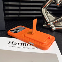 Luxury YC1 Credit Card Slots with Rotating Holder Phone Case for iPhone 17 Air 16 15 14 Plus 13 Pro Max Shockproof Bumper Cover