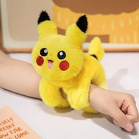 Pikachu Snap Bracelets Clap Soft Stuffed Doll Toys Anime Kawaii Boys Girls Wristband Creative Rotating Tail Clap Circle Kids Toy