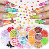 Mixed 3D Fruit Polymer Clay Nail Art Slices