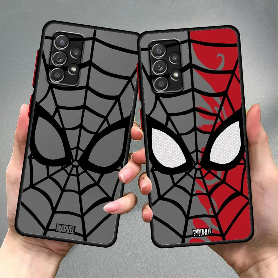 Marvel Spider Man Logo Phone Case for Samsung Galaxy A56 A21s A35 A26 A22 A25 A71 A72 A24 A34 A36 Black Edge