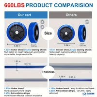 Upgraded Home Large Foldable Push Cart Dolly 330 Lbs/660 Lbs Capacity Moving Platform Hand Truck Heavy Duty Space Saving Collapsible Swivel Push Handle Flat Bed Wagon Blue White/Black Yellow