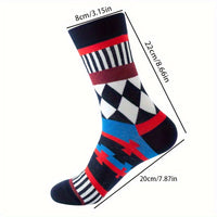 6-Pair Unisex Socks - Mathematical Designs (Equations, Graphs, Geometry) - Breathable All-Season Medium Tube - Casual, Athletic & Casual Attire - Machine Washable - STEM Gifts for Math Lovers - Men & Women, Novelty Socks, Pla