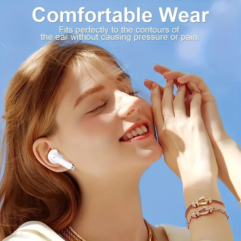 Wireless Earbuds Auto Noise Cancelling Wireless 5.3 In-Ear Headphones With HiFi Stereo Sound, Smart Touch Control, Lower Latency More Stable Connection And Faster Speed, 48Hrs Playtime, Pop-ups Auto Pairing For IPhone/Android