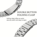 Stainless Steel Metal Strap for Apple Watch Series 10 9 8 7 6 5 4 3 2 1 SE Ultra 38/ 40/ 41/ 42/ 45/ 49 Mm And 42/ 46 Mm with TPU Case And Chain Adjustment Tool Set