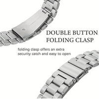 Stainless Steel Metal Strap for Apple Watch Series 10 9 8 7 6 5 4 3 2 1 SE Ultra 38/ 40/ 41/ 42/ 45/ 49 Mm And 42/ 46 Mm with TPU Case And Chain Adjustment Tool Set