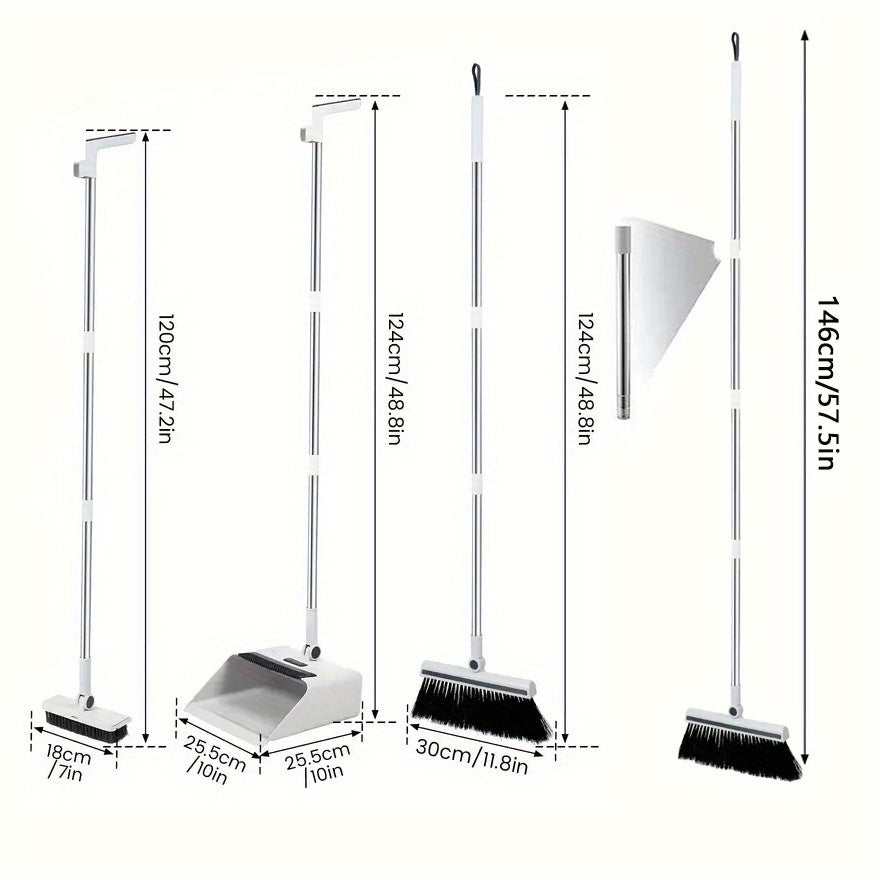 3 in 1 Foldable Broom Mop Dustpan Combination Set, Household Cleaning Tool Set, Efficient Cleaning, Flexible Design, Quick Dust Removal, Good Helper for Home And Office Cleaning 2025