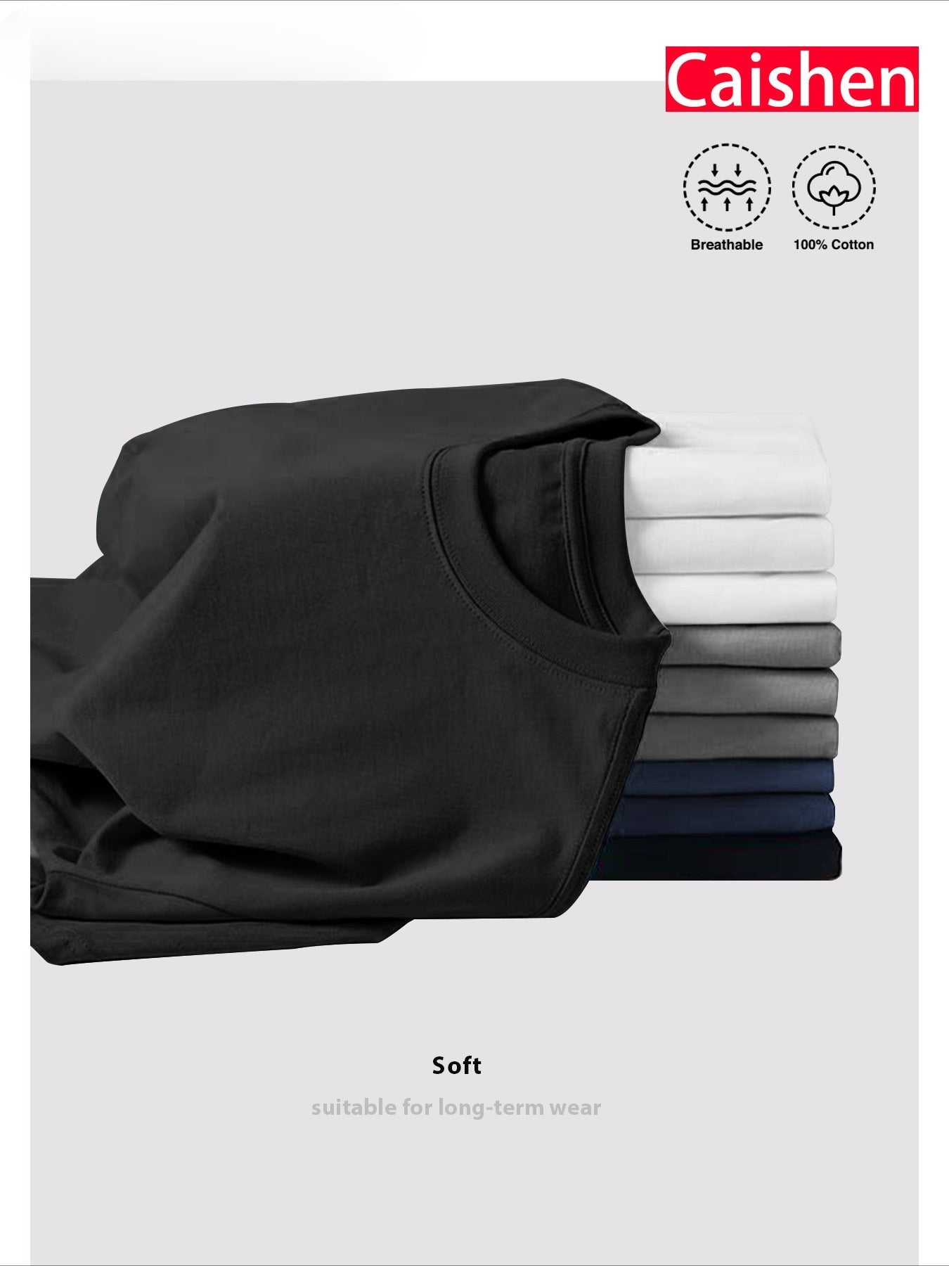 Four-piece 100% Cotton Men'S T-shirt Unisex Summer Simple Loose Crewneck Casual Sports Valentine'S Day Christmas Couples Holiday Gift